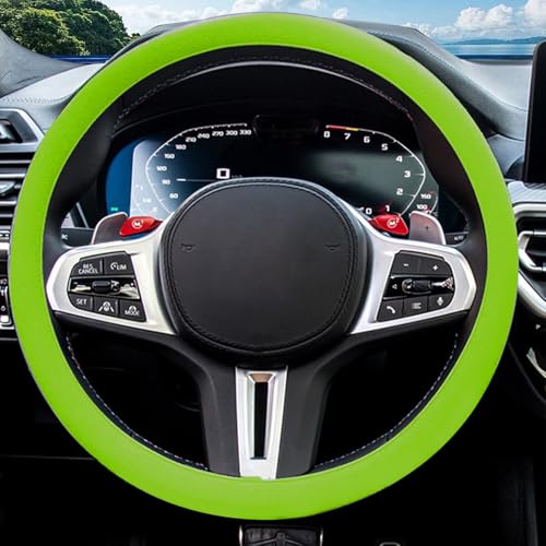 JDDRY Car Steering Wheel Cover, Universal Fit Silicone Automotive Steering Wheel Protector, Light Green, 1PC - color: Light Green
