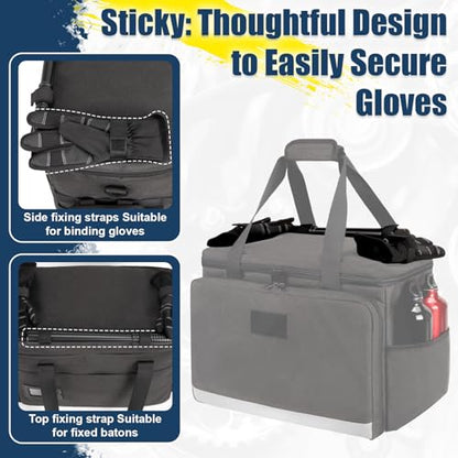 Patrol Bag Law Enforcement, Police Gear Bag for Car Front Seat Organizer Tactical Officer Duty Bags, Police Duty Bag for Passenger Seat, Multiple Compartment Molle Webbing Removable Shoulder Strap