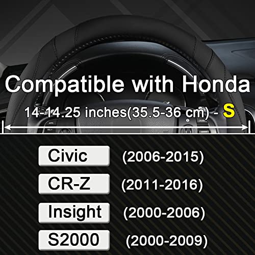 West Llama Customized Auto Car Steering Wheel Cover for Honda Civic, CR-Z, Insight, S2000, 14" - 14.25" (Black-Small Size) - color: A-Black, size: Small Size (14 ''-14 ½'')