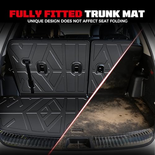TPE Floor Mats Set for Kia Telluride 2025 2024 2023 2022 2021 2020, All Weather TPE Custom Fit Floor Liners & Cargo Liner & Backrest Mats (Fit 7/8 Seats) - size: 2.For Kia Telluride|20-25