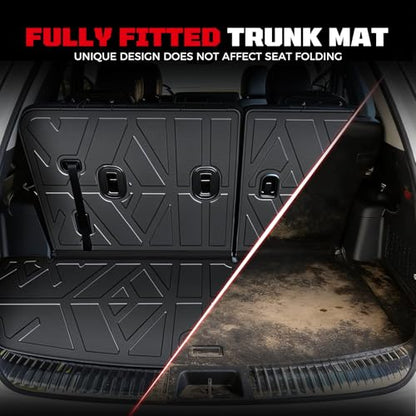 TPE Floor Mats Set for Kia Telluride 2025 2024 2023 2022 2021 2020, All Weather TPE Custom Fit Floor Liners & Cargo Liner & Backrest Mats (Fit 7/8 Seats) - size: 2.For Kia Telluride|20-25