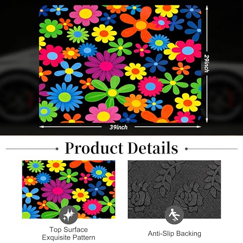 Car Trunk Mat - Universal Size 29" x 39", Floral Pattern Cargo Liner, Car Accessory for SUVs/Sedan/Wagons, Durable Protective Mat, Trunk Liner for Families/Travel Enthusiasts (Flowers-6) - style: flowers-6