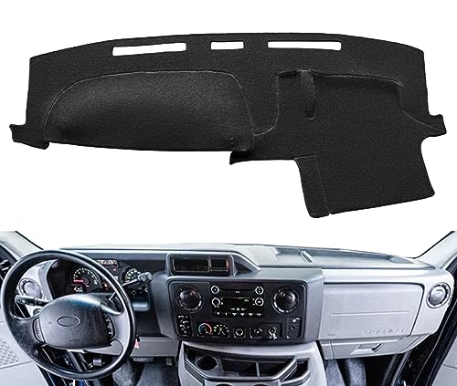 Dash Cover Mat Custom Fit for Ford Econoline E150 E250 E350 E450 Super Duty Wagon Cargo Van,Dashboard Cover Pad Carpet J149 (Black) - color: J149 Black