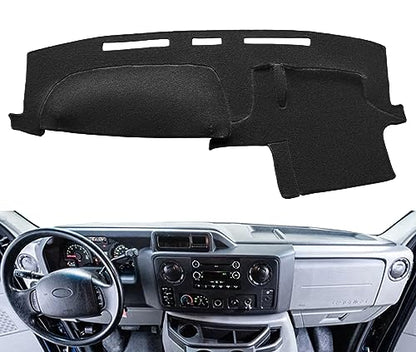 Dash Cover Mat Custom Fit for Ford Econoline E150 E250 E350 E450 Super Duty Wagon Cargo Van,Dashboard Cover Pad Carpet J149 (Black) - color: J149 Black