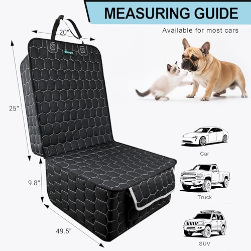 Front Seat Covers for Cars,Waterproof Car Seat Protector with Side Flaps 600D Fabric Front Seat Dog Cover for Trucks Vans SUVs Sedans, Non Slip Scratch Proof Seat Covers for Dogs in Car
