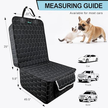Front Seat Covers for Cars,Waterproof Car Seat Protector with Side Flaps 600D Fabric Front Seat Dog Cover for Trucks Vans SUVs Sedans, Non Slip Scratch Proof Seat Covers for Dogs in Car