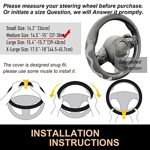 Comfy Grip Steering Wheel Cover, Anti-Slip Design, Universal 14.5-15 Inch(Silicone Gray) - color: 4.Gray, size: Medium(Standard) Size[14 1/2''-15'']