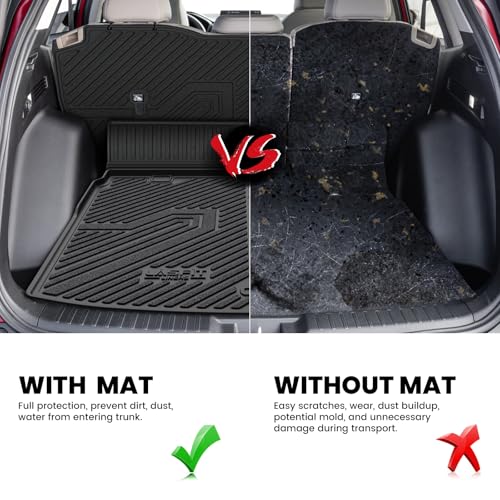 LASFIT Cargo Mat with Backrest Mat for Honda CR-V 2026 2025 2024 2023 (Gasoline & Hybrid & e:FCEV), All Weather Custom Fit TPE Trunk Mat Trunk Liner Cargo Liner with Seatback Mat (Upper Position) - style: 2）For Honda CR-V | 2023-2026 | Cargo Mat with Back