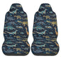 Dinosaur Pattern Front Seat Covers 2 Pack, Vehicle Seat Protector Car Mat Covers, Fit Most Bucket Seats - color: Dinosaur Pattern