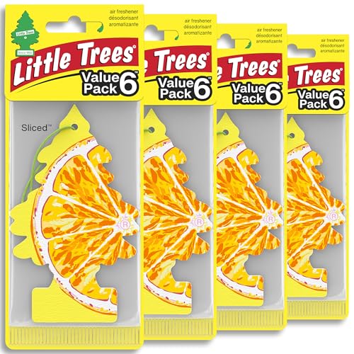 LITTLE TREES Car Air Freshener | Hanging Tree Provides Long Lasting Scent for Auto and Home | 24 Air Fresheners |Sliced