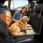 SugarFox Dog Car Seat Cover for Back Seat - Upgraded PU Leather Dog Hammock, 400lbs Hard Bottom Backseat Pet Cover, Waterproof Anti-Scratch + Pet Safety Belt (Black-54“x18”) - color: 01-BLACK, size: L