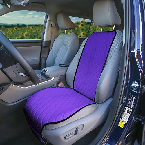 FH Group Car Seat Cushion – Neosupreme Single Front Seat Cover with Front Pockets, Airbag Compatible, Universal Fit Car Seat Cushion for Driver or Passenger Seat, SUV, Truck, Sedan & Van – Purple - color: Purple, style: Front