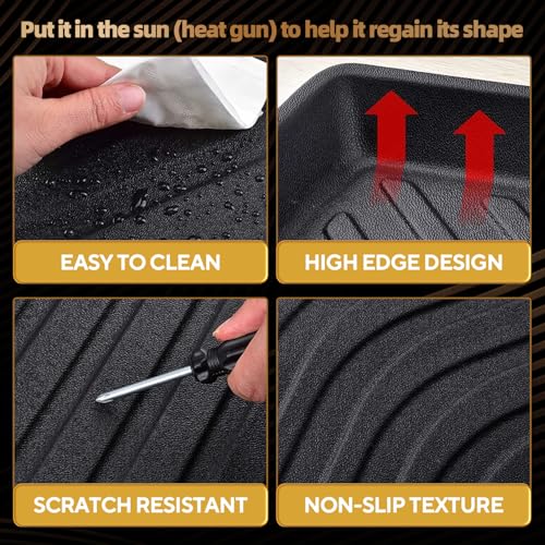 Naibeve Floor Mats for 2014-2019 Toyota Highlander 7 Seats (2nd Row Captain Seats) - All Weather Custom Fit for Highlander Floor Mats & Trunk Mat with Backrest Mats Waterproof Interior Accessories - size: 7)Highlander 7 Passenger|2014-2019