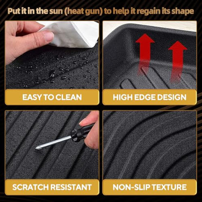 Naibeve Floor Mats for 2013-2024 Toyota 4Runner 7 Seats- All Weather for Toyota 4Runner Floor Mats & Cargo Mat & 2rd/3nd Row Seats Back Cover Waterproof Interior Accessories - size: 6)4Runner 7 Seats|2013-2024