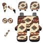Horeset Ethnic Western Aztec Cactus 11 Pack Car Seat Cover with Headrest Cover+Cup Coasters+Handbrake Cover+Gear Shift Caover+Lanyaeds Key Chain Universal Fit Most Cars SUV Van Sedan Truck - color: Ethnic Western Aztec Cactus
