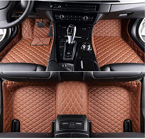 Custom All-Weather Protection Luxury Leather Floor Mats for Cars SUVs Trucks According Anti-Slip Leather Floor mats ﻿ (15,Brown) - color: 15,Brown