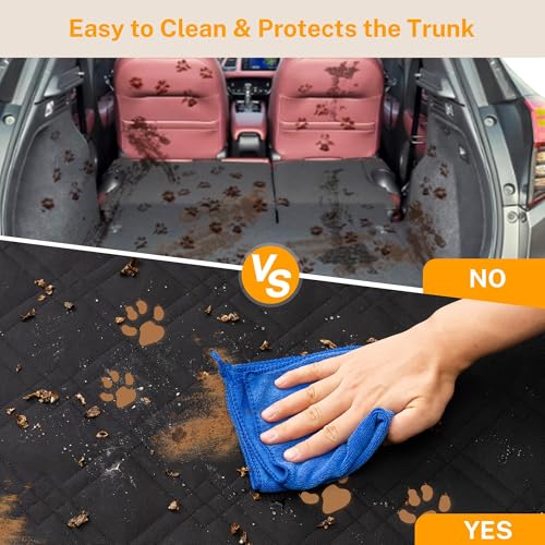 Toozey Dog Car Seat Cover for Back Seat - Standard Size 72.8"×40.6" for Sedans, Midsize SUVs & Vans | Waterproof 600D Oxford with Side Walls, Non-Slip Backing & Storage Pockets | Black - size: Standard (72.8 x 40.6 Inches)