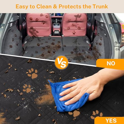 Toozey Dog Car Seat Cover for Back Seat - Standard Size 72.8"×40.6" for Sedans, Midsize SUVs & Vans | Waterproof 600D Oxford with Side Walls, Non-Slip Backing & Storage Pockets | Black - size: Standard (72.8 x 40.6 Inches)