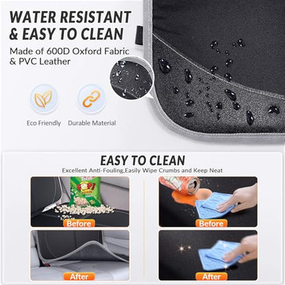 Gimars Car Seat Protector, 2 Pack, XL Thicken EPE Cushion Waterproof 600D Fabric Car Seat Cover for Child Car Seat with Nonslip Backing Mesh Pockets for Baby SUV Sedan Truck Leather Seats, Black-Gray - color: B-2PACK
