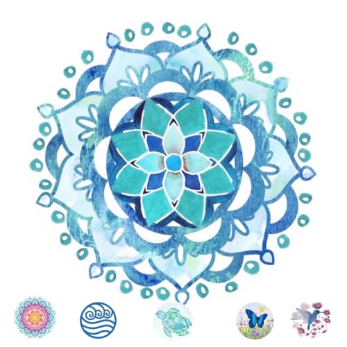 Screen Door Magnets Double Sided – Keep People, Kids, and Dogs from Running into The Screen Door - Robbins Aria Blue Mandala - color: Blue Mandala