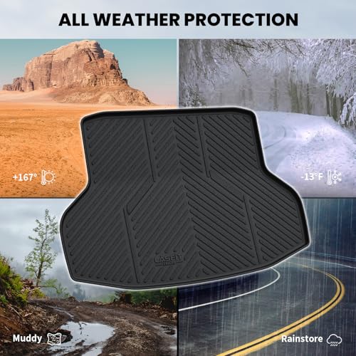 LASFIT Trunk Mat for Honda Civic Sedan 2016-2021, All Weather TPE Custom Fit Trunk Liner Trunk Tray Cargo Mat Cargo Liner Cargo Tray (Not for Hatchback/Coupe) - size: 1）For Honda Civic | 2016-2021 | Trunk Mat