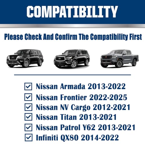 Steering Wheel Cover Hand-Stitch on Black Leather Protector Wrap for Nissan Frontier 2022-2025 Nissan Armada/Nissan NV Cargo/Nissan Titan/Patrol 2013-2022 Infiniti QX80 2014-2022