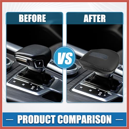 ACROPIX Gear Shifting Knob Cover Automatic Transmission Lever Trim for Mitsubishi Outlander PHEV GN0W GN Series 2022-2023 Faux Leather Black Car Parts
