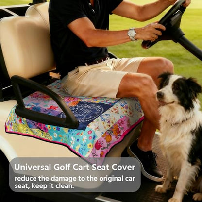Golf Cart Seat Covers, Universal Golf Cart Seat Towel Blanket for Yamaha, EZGO, Club Car, Icon and More 2-Seat Carts, 100% Microfiber Keeps Seat Comfortable and Clean - color: quilt