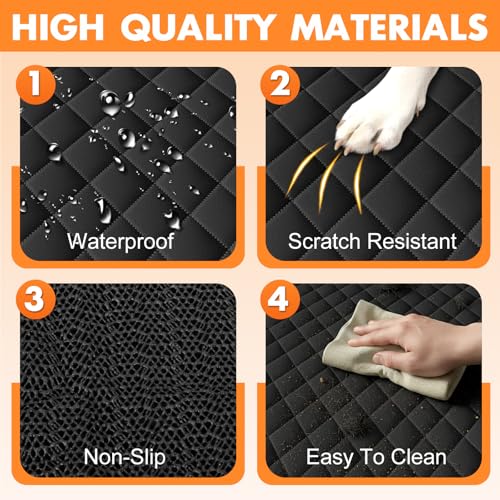Dog Car Seat Cover for Back Seat - Waterproof, Non-Slip, Pet Bench Seat Covers, with 60/40 Split Bench Fit, Universal Size for Sedans, Trucks & SUVs, Machine Washable, Non-Stick Fur & Durable, M-Black - size: Medium