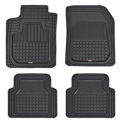 Motor Trend Flextough Semi-Custom Fit Car Floor Mats for Coupe Sedan Van SUV & Truck - Odorless Heavy Duty Rubber Floor Liners 4 Pieces Set - Trimmable (Black) (MT180)
