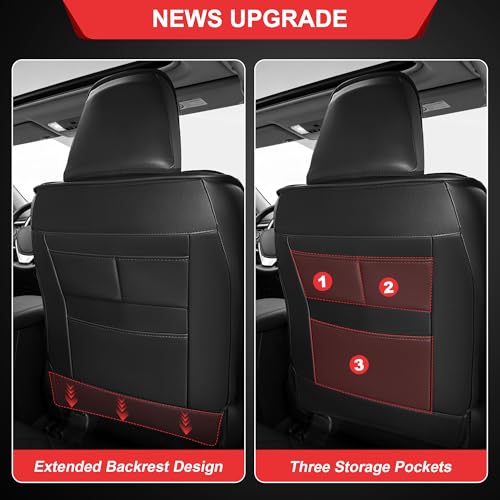 TTX LIGHTING Custom Fit Seat Covers for Toyota RAV4 2013-2018 Full Set 5 Seats Premium Waterproof Faux Leather Airbag Compatible Black - size: 12.RAV4 2013-2018(Gas only) 5 Seat Full Set