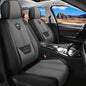 LINGVIDO Car Seat Covers Full Set (5 Seats) - Premium Perforated Nappa Leather, Waterproof Shield, Omni-Adapt Fit SUVs Sedans, Ultimate Family & Pet Protection - color: Black & Gray (Lumbar), size: Full Set (5 Seats)