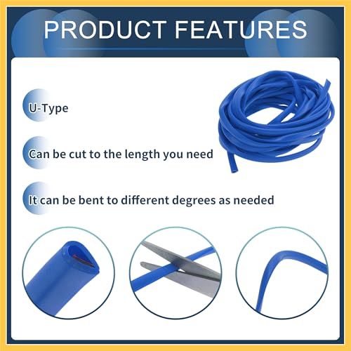 Universal Car Door Edge Guards, Exterior 19.69ft U-Shaped Door Scratch Protection Guard PVC Blue, 1 Pc Auto Replacement Parts