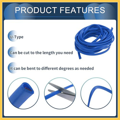 Universal Car Door Edge Guards, Exterior 19.69ft U-Shaped Door Scratch Protection Guard PVC Blue, 1 Pc Auto Replacement Parts