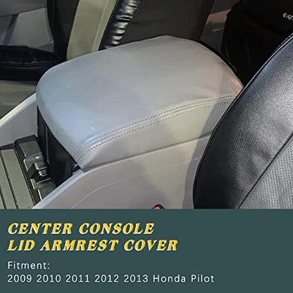 A ABIGAIL Center Console Armrest Cover Compatible with 2009 2010 2011 2012 2013 2014 2015 Honda Pilot Auto Leather Suture Console Lid Cover Replacement (Gray) - color: Gray, size: Center