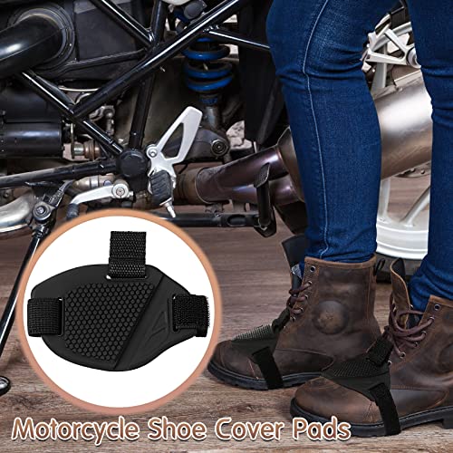 Frienda 4 Pieces Motorcycle Shifter Pad Boot Cover Black Motorcycle Shoe Cover Rubber Shoe Protector Pads for Men Women Gear Accessories