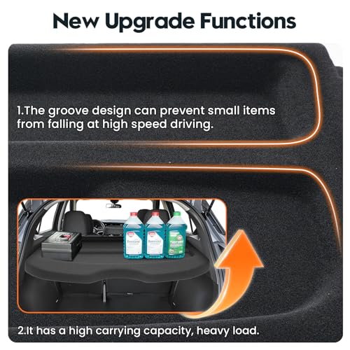 Powerty Cargo Cover for 2018-2024 Nissan Kicks Trunk Cover Cargo Cover Board Trunk Security Shield Shade for 2018-2024 Kicks Accessories - size: 3) Nissan Kicks | 2018-2024