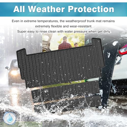 Mixsuper Cargo Liner for 2022-2025 Rivian R1S Cargo Mat Backrest Mat for R1S All Weather Trunk Mat Backrest Mat TPE for R1S Accessories Includes 3PCS Set - size: 22-25 |R1S| Cargo & Backrest Mat