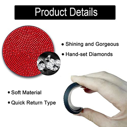 Bling Cup Holder Insert Coaster- 2.75 inch Silicone Anti-Slip Shockproof, Universal Fashion Car Interior Accessories for Women (Red, 2 PCS)