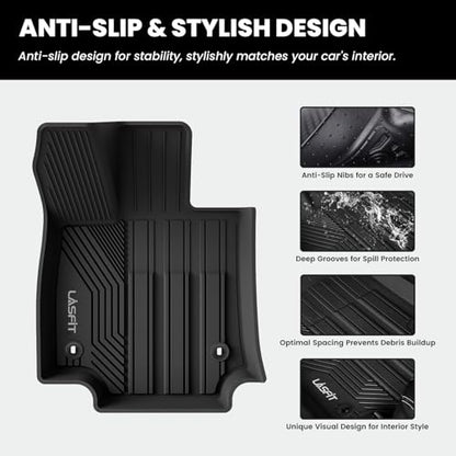 LASFIT Floor Mats for Toyota RAV4 2019-2025 Gas(Not Fit Hybrid/Prime) All Weather TPE Custom Fit Floor Liners for RAV 4 LE/XLE/Limited/Adventure/XLE Premium/TRD Off-Road Front&Rear 2 Row Car Mats