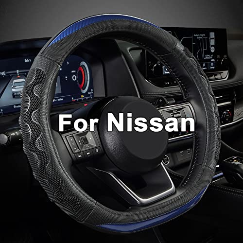 GIANT PANDA Steering Wheel Cover for Nissan Altima Rogue - Car Steering Wheel Cover for Nissan D Shape(Blue-D-Shaped) - color: Blue