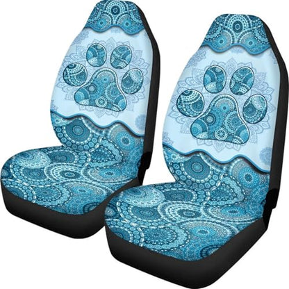 Dreaweet Boho Car Seat Covers Front Seats Dog Paw Car Accessories for Women 2 Piece Washable Front Seat Cover Universal Fit Most Vehicle SUV Sedan Trucks,Blue - color: Boho Dog Paw Blue