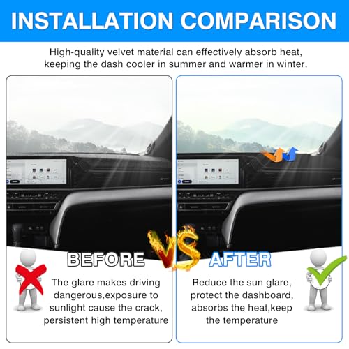 Autorder Dashboard Cover Mat for Toyota Camry 2025 2026 Accessories Dash Cover Upgrade Velvet Dash Mat Sunshade Glare UV Rays Protector(Without HUD) - size: 2025 2026 Toyota Camry