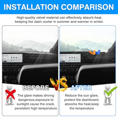 Autorder Dashboard Cover Mat for Toyota Camry 2025 2026 Accessories Dash Cover Upgrade Velvet Dash Mat Sunshade Glare UV Rays Protector(Without HUD) - size: 2025 2026 Toyota Camry