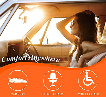 kingphenix Premium Car Seat Cushion, Memory Foam Driver Seat Cushion to Improve Driving View- Coccyx & Lower Back Pain Relief - Seat Cushion for Car, Truck, Office Chair (Leather Gray) - color: Leather Gray
