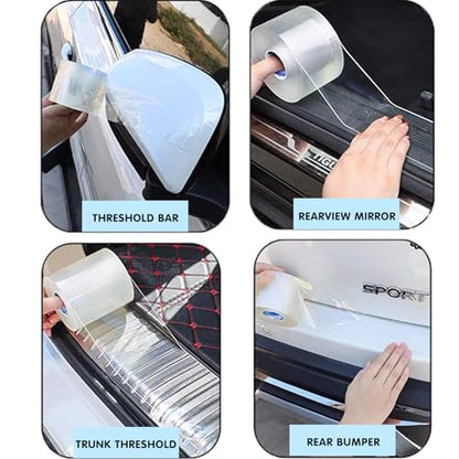 1 Pcs Transparent Car Door Sill Anti-Collision Protection Strip, Universal Car Door Edge Guard Door Sill Protector, Car Door Edge Trim Protection Film Fits for Most Cars, Suvs (2.75 in*32.8 Ft)