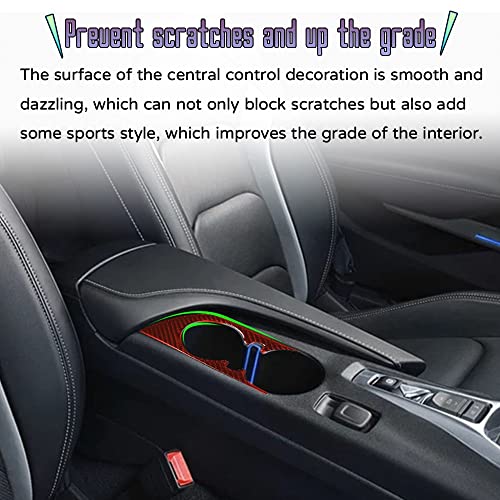 Custom Interior Accessories 1PCS for Chevrolet Camaro 2016 2017 2018 2019 2020 2021 2022 Red Carbon Fiber Center Console Cover Cup Holder Frame Panel Sticker Protection Decoration - size: Cup Holder cover
