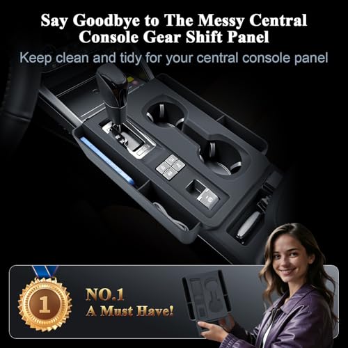 BIBIBO for New 2026 Subaru Outback Gear Shift Panel Cover 2026 Subaru Outback(Premium,Limited,Touring,Wilderness,Limited XT,Touring XT) Gear Shift Trim Cover Silicone w/Side Storage Box - color: Black-Gear Shift Cover