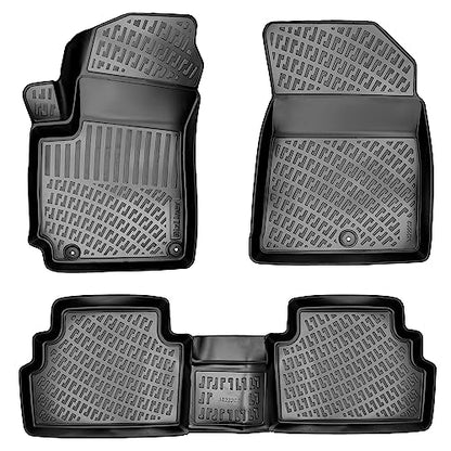 Kia Soul 2020-2026 (No EV Models) Floor Mats 3D Custom Fit Compatible with Kia Soul Rubber Car Mats Laser Measured Floor Liners All Weather Heavy Duty Odorless Non-Slip TPE (Front & Rear) - size: Soul 2020 - 2026