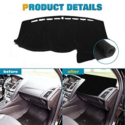 x xotic tech Center Console Dashboard Mat Pre-Cut Non-Slip Sunshield Sun Glare Protector Dash Carpet Pad Black Cover Compatible with Ford Focus 2012-2018 - color: Compatible with Focus 2012-2018